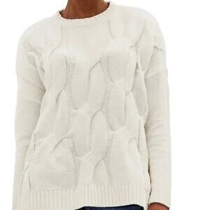 J. Jill Chenelle Cabled Knit Oversized Sweater Size Medium, EUC